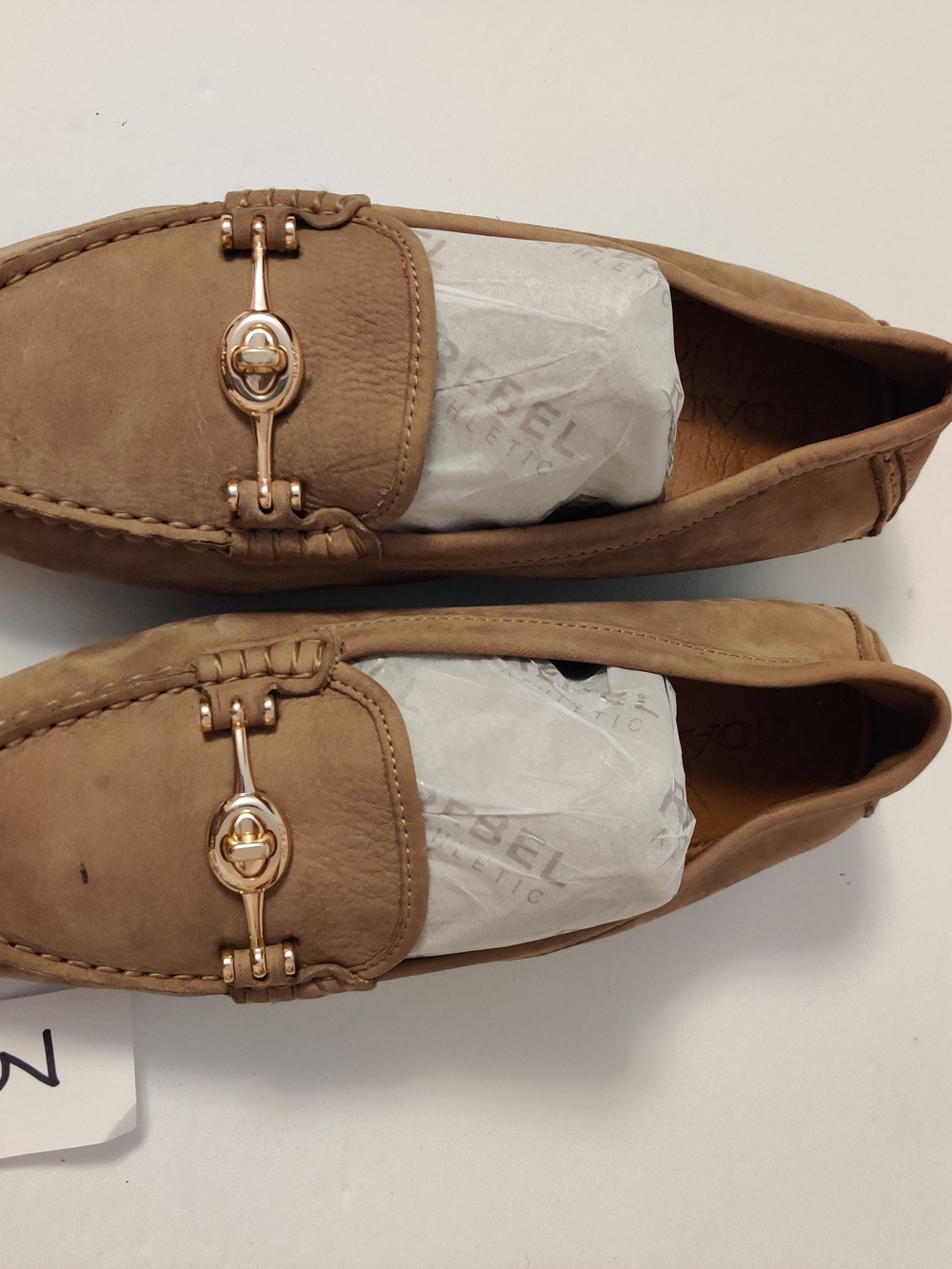 Coach Suede Loafers in Tan with Gold Accent 7